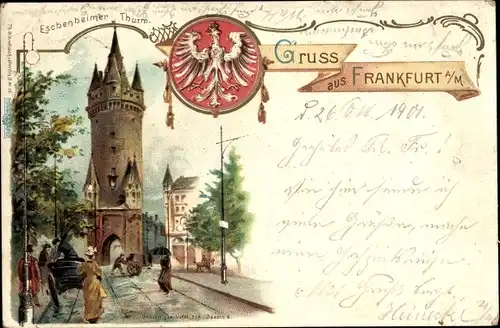 Wappen Litho Frankfurt am Main, Eschenheimer Turm