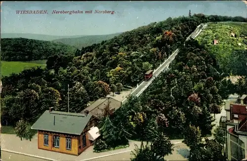 Ak Wiesbaden in Hessen, Nerobergbahn, Neroberg