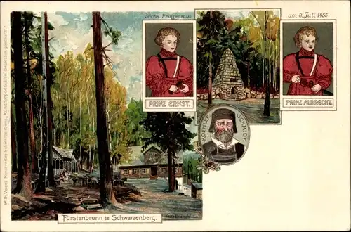 Litho Waschleithe Grünhain Beierfeld im Erzgebirge, Fürstenbrunn, sächsischer Prinzenraub