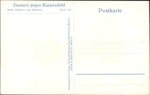 Ak Eisenerz Steiermark, Teilansicht, Kaiserschild