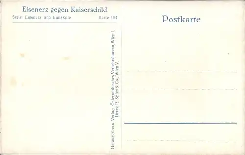 Ak Eisenerz Steiermark, Teilansicht, Kaiserschild