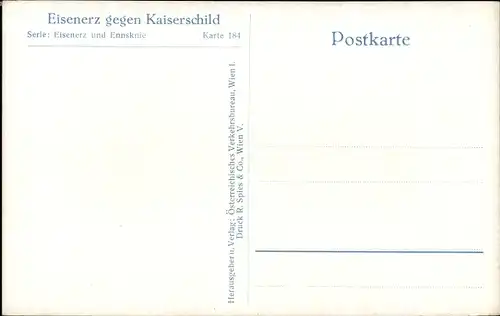 Ak Eisenerz Steiermark, Teilansicht, Kaiserschild