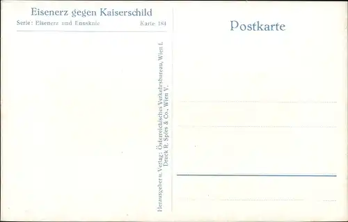 Ak Eisenerz Steiermark, Teilansicht, Kaiserschild