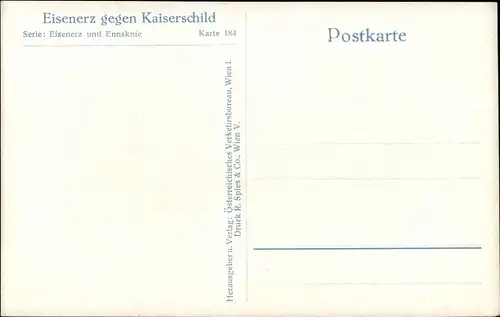 Ak Eisenerz Steiermark, Teilansicht, Kaiserschild