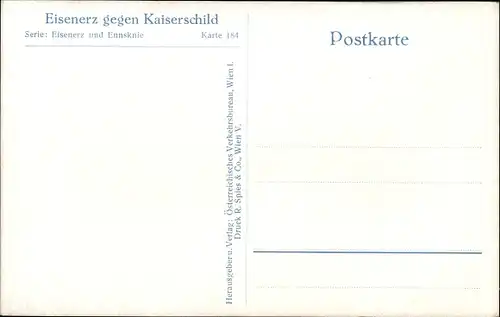 Ak Eisenerz Steiermark, Teilansicht, Kaiserschild