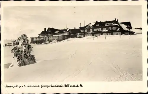 Ak Riesengebirge Sudetenland, Geierguckenbaude, Winter, Schnee