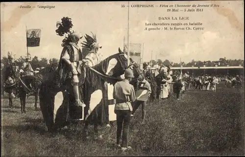 Ak Compiègne Oise, Die im Kampf aufgestellten Ritter