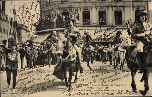 Ak Compiègne Oise, Feste zu Ehren von Jeanne d'Arc 1911, Graf von Hennegau