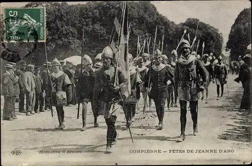 Ak Compiègne Oise, Feste zu Ehren von Jeanne d'Arc 1911, Ritter