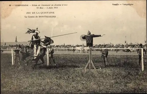 Ak Compiègne Oise, Fest zu Ehren von Johanna von Orleans, Reitturnier