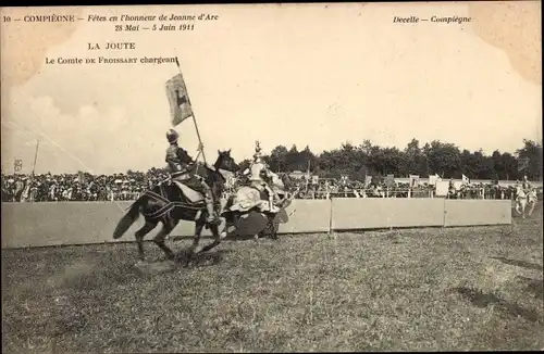 Ak Compiègne Oise, Fest zu Ehren von Johanna von Orleans, Reitturnier