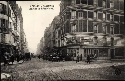 Ak Saint Denis Son Saint Denis, Rue de la République