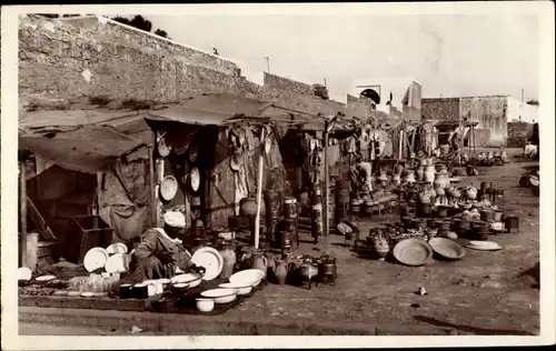 Ak Casablanca Marokko, Töpfermarkt, neue Medina
