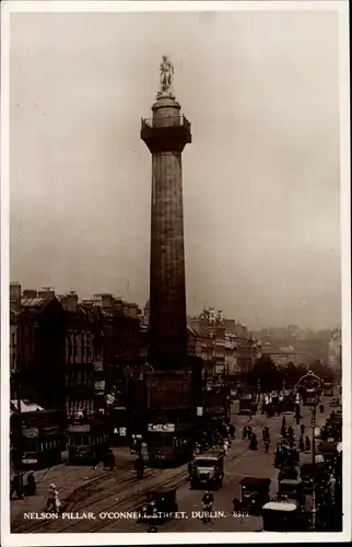 Ak Dublin Irland, Nelson Pillar, O'Connell Street