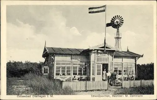 Ak Ostseebad Dierhagen, Strandpavillon, Inh. M. Dettmann