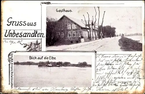 Ak Unbesandten Besandten Lenzerwische an der Elbe Prignitz, Gasthaus, Elbe