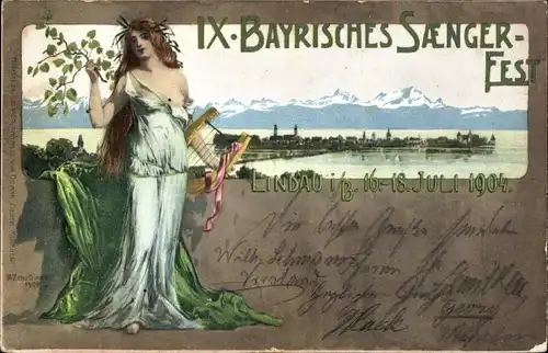 Künstler Litho Diemer, Zeno, Lindau Bodensee, IX. Bayrisches Sängerfest 1904, Ottmar Zieher