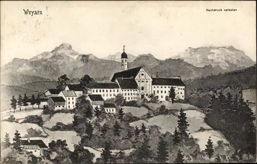 Ak Weyarn Oberbayern, Kloster