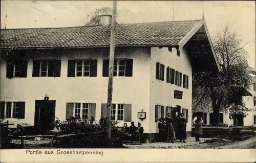 Ak Großhartpenning Holzkirchen Oberbayern, Gebäude, Anwohner