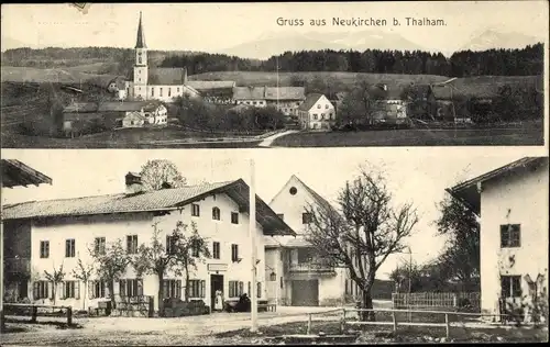 Ak Neukirchen Weyarn Oberbayern, Gasthof, Totalansicht vom Ort, Kirche