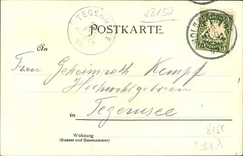 Litho Holzkirchen in Oberbayern, Bahnhof, Kirche, Totalansicht