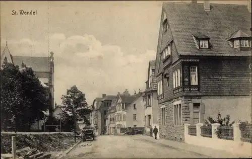 Ak Sankt Wendel im Saarland, Straßenpartie