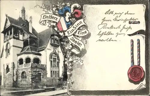 Studentika Ak Stuttgart in Württemberg, Verbindungshaus, Ein Herz, Ein Sinn, Eine Seele