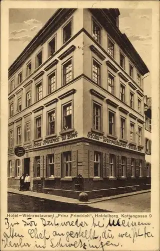 Ak Heidelberg am Neckar, Hotel Weinrestaurant Prinz Friedrich, Kettengasse 9