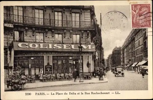 Ak Paris IX., La Place du Delta et la Rue Rochechouart, Coliseum