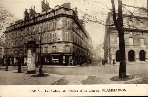 Ak Paris VI., Les Galeried e l'Odeon, Librairies Flammarion, Rue Rotrou