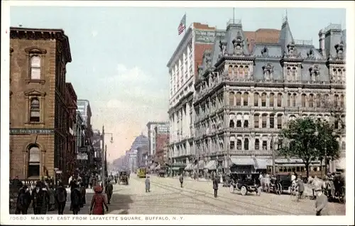 Ak Buffalo New York USA, Main Street östlich vom Lafayette Square