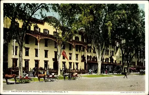 Ak Saratoga Springs New York USA, amerikanisches Adelphi Hotel