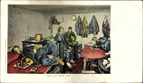 Ak San Francisco Kalifornien USA, Chinatown, eine Opiumhöhle
