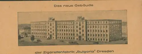 Sammelbild Das neue Gebäude der Zigarettenfabrik Bulgaria, Dresden