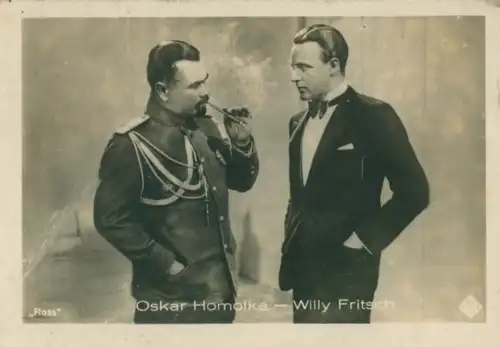 Sammelbild Aus tönenden Filmen, Schauspieler Oskar Homolka und Willy Fritsch