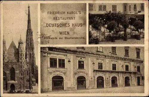 Ak Wien, Deutsches Haus, Friedrich Kargl, Restaurant, Stephanskirche