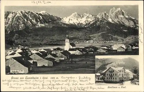Ak Tannheim in Tirol, Gasthaus zur Post, Totalansicht