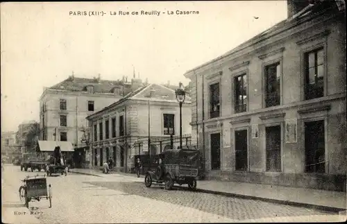 Ak Paris XII., La Rue de Reuilly, La Caserne