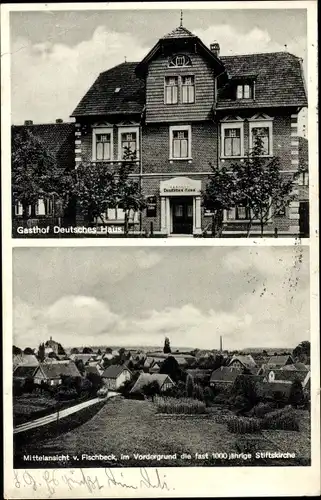 Ak Fischbeck Hessisch Oldendorf an der Weser, Gasthof Deutsches Haus, Stiftskirche