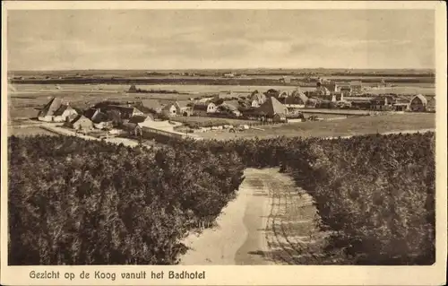 Ak De Koog Texel Nordholland Niederlande, Totalansicht, Badhotel