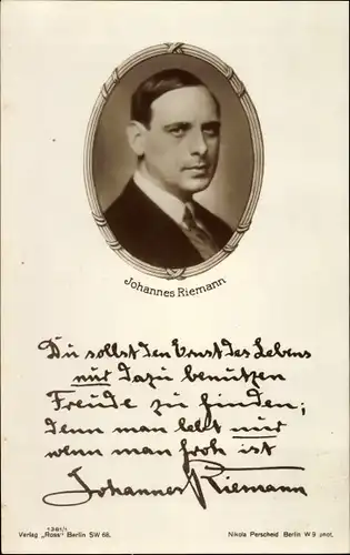 Ak Schauspieler Johannes Riemann