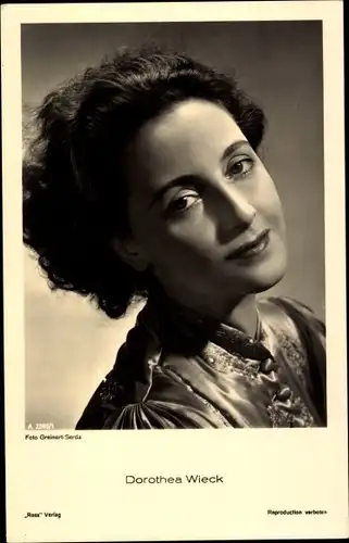 Ak Schauspielerin Dorothea Wieck, Portrait