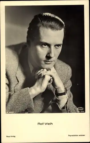 Ak Schauspieler Rolf Weih, Portrait, Ross 3322/1