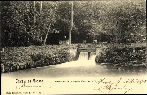 Ak Modave Wallonien Lüttich, Chateau, Vanne sur le Houyoux dans le parc