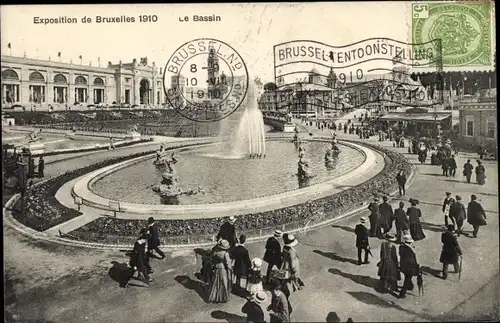 Ak Bruxelles Brüssel, Exposition 1910, Le Bassin