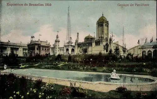 Ak Bruxelles Brüssel, Exposition 1910, Groupe de Pavillons