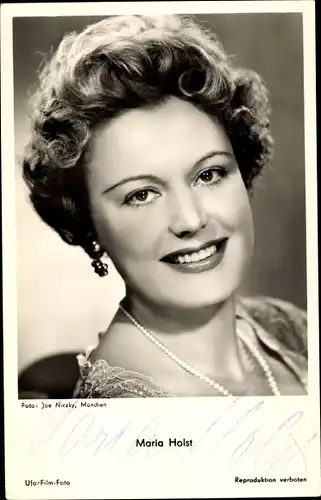 Ak Schauspielerin Maria Holst, Portrait, Autogramm