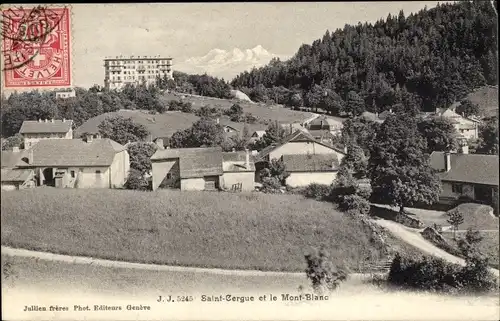 Ak Saint Cergue Kanton Waadt, Panorama und Mont Blanc
