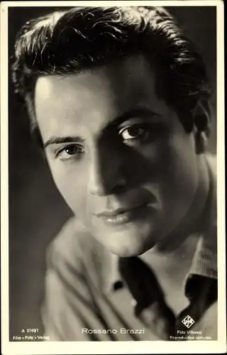 Ak Schauspieler Rossano Brazzi, Portrait