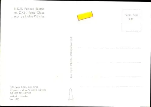 Ak Prinzessin Beatrix, Prinz Claus von Amsberg, Prinzen